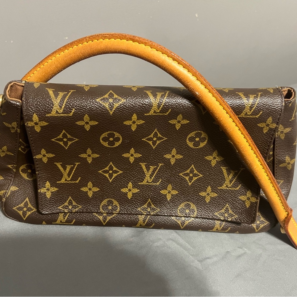 Louis Vuitton Brown Monogram Wristlet with Gold-Tone Hardware